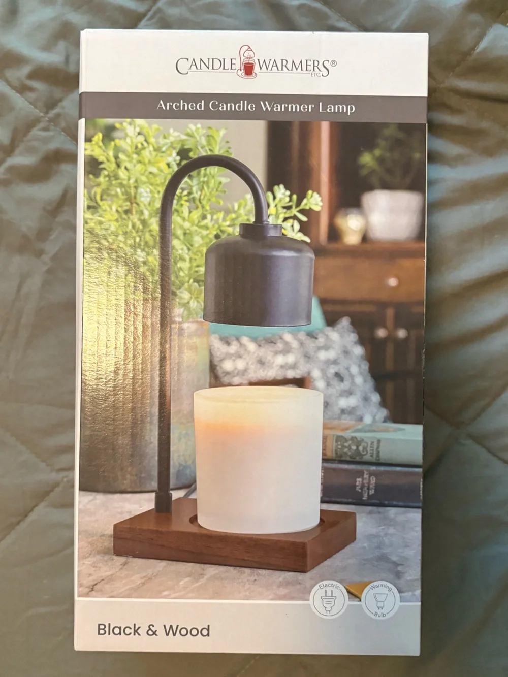 Candle warmer - black & wood